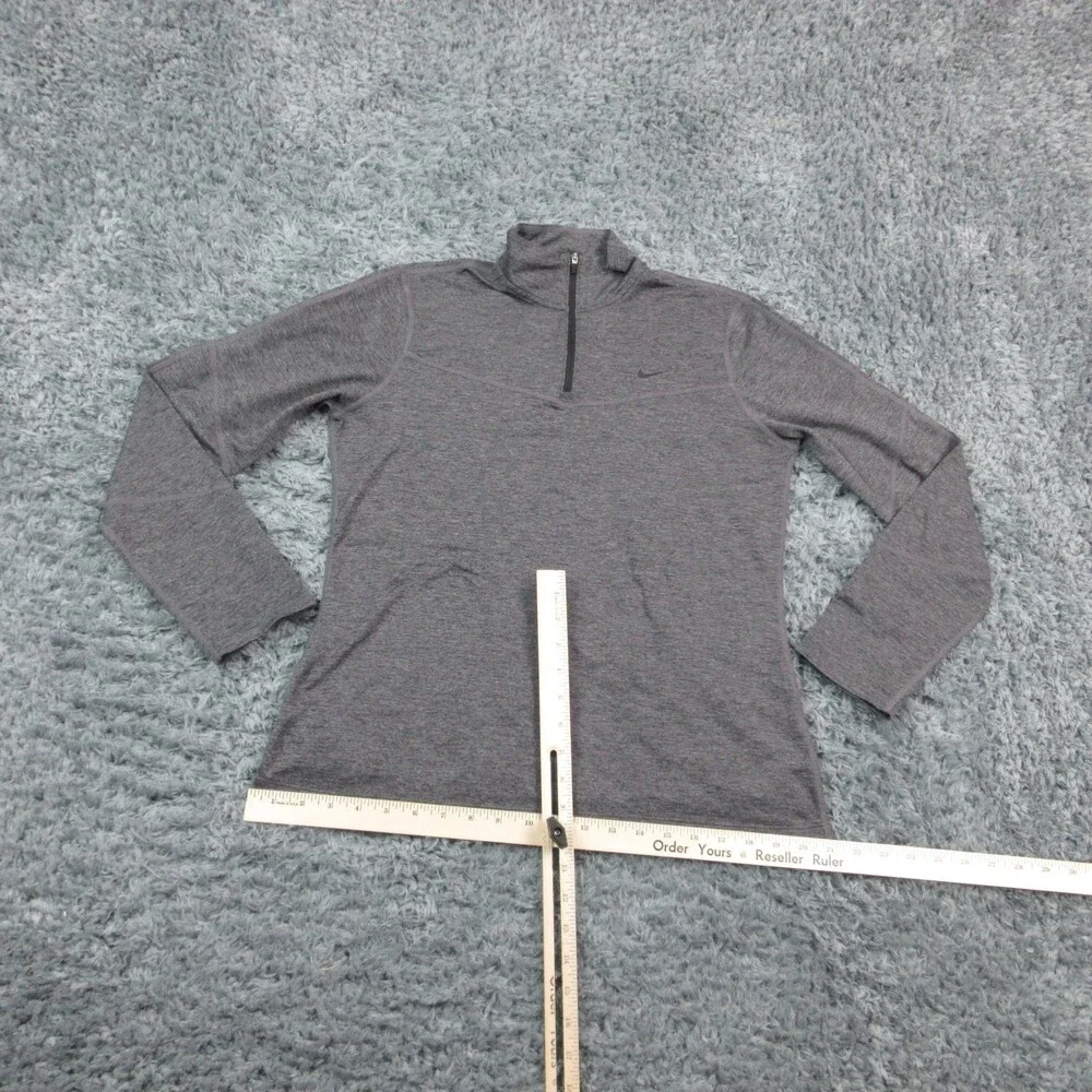 Nike Pro Pullover Womens Large Gray Dri-FIT 1/4 Zip Training Athletic BV4106-080